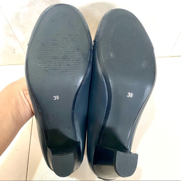 👠 Brand New Women Black Solid Cabin Crew Pumps/Block heels! Size: 38 - Picture 7 of 9
